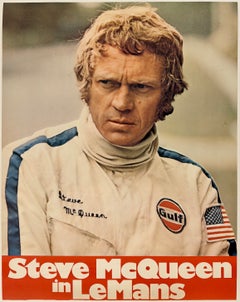 STEVE McQUEEN IN LE MANS Original Vintage Car Auto Racing German Movie Poster