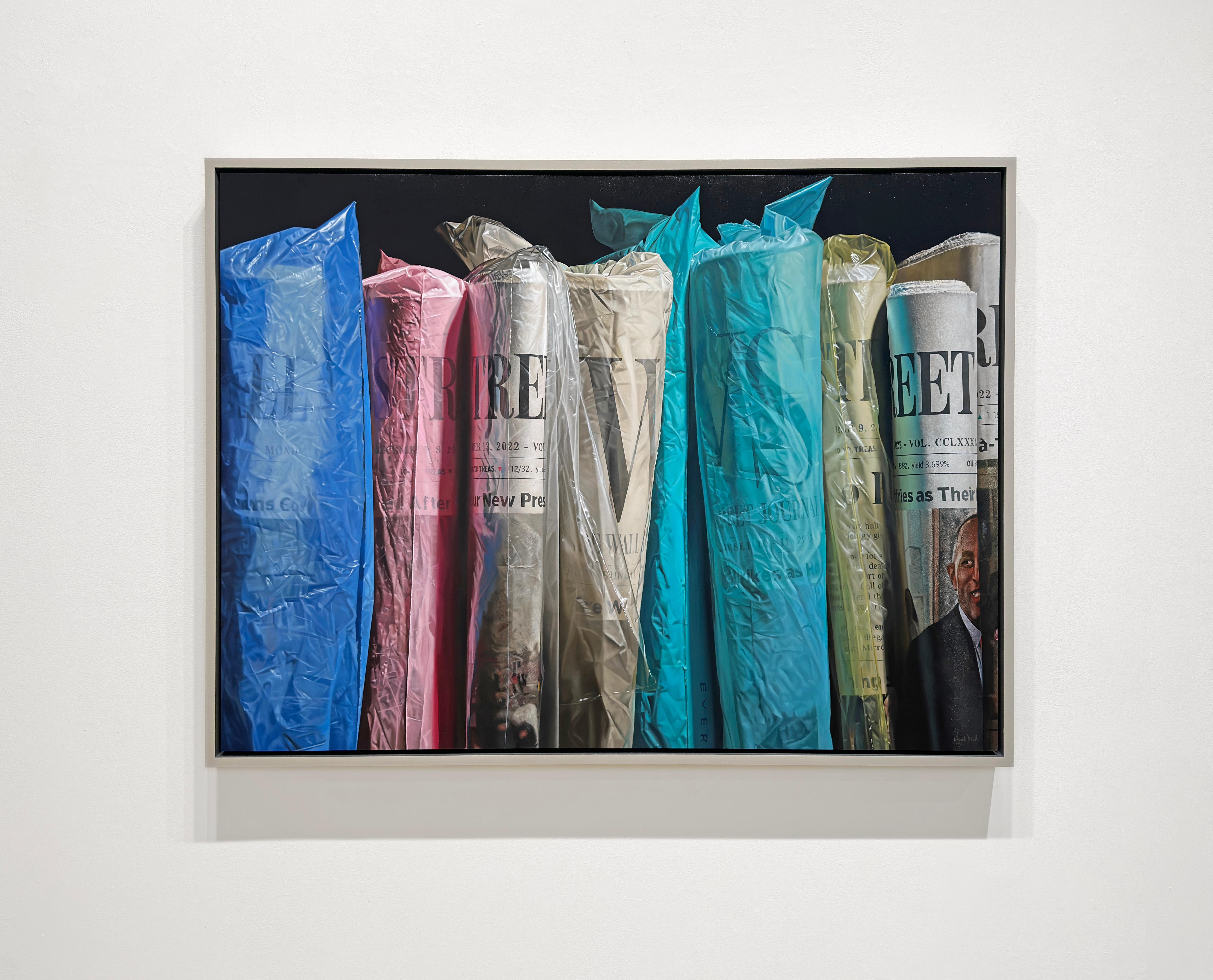 COLORFUL NEWS - Bodegón contemporáneo / Fotorrealismo / Wall Street Journal - Painting de Steve Mills