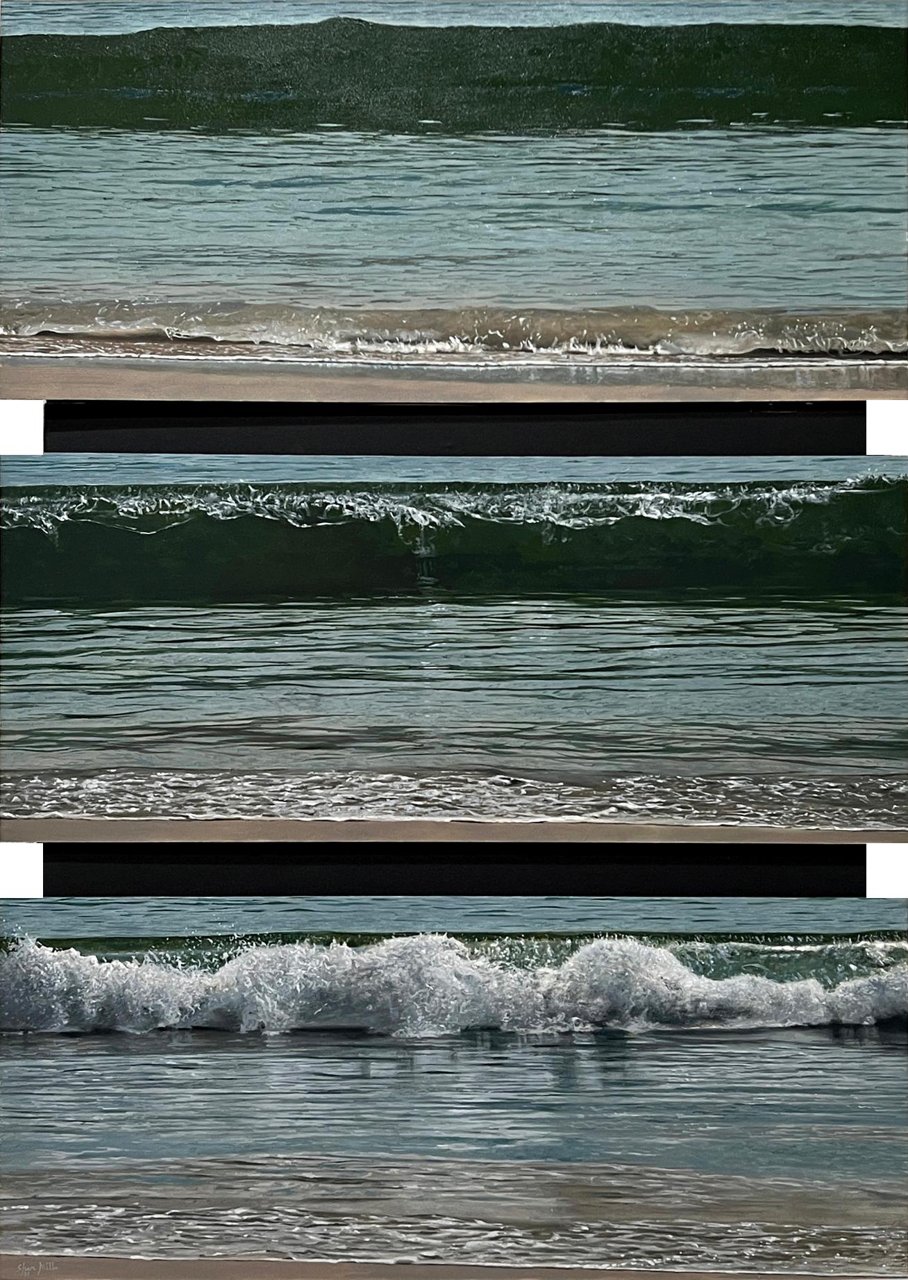 Steve Mills Landscape Painting - OCEAN SWELL - Seascape / Multi-Panel / Crashing Waves / Photorealism