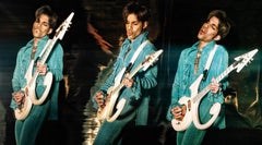 Steve Parke - Prince avec Schecter White Symbol, photographie de guitare électrique, 1999