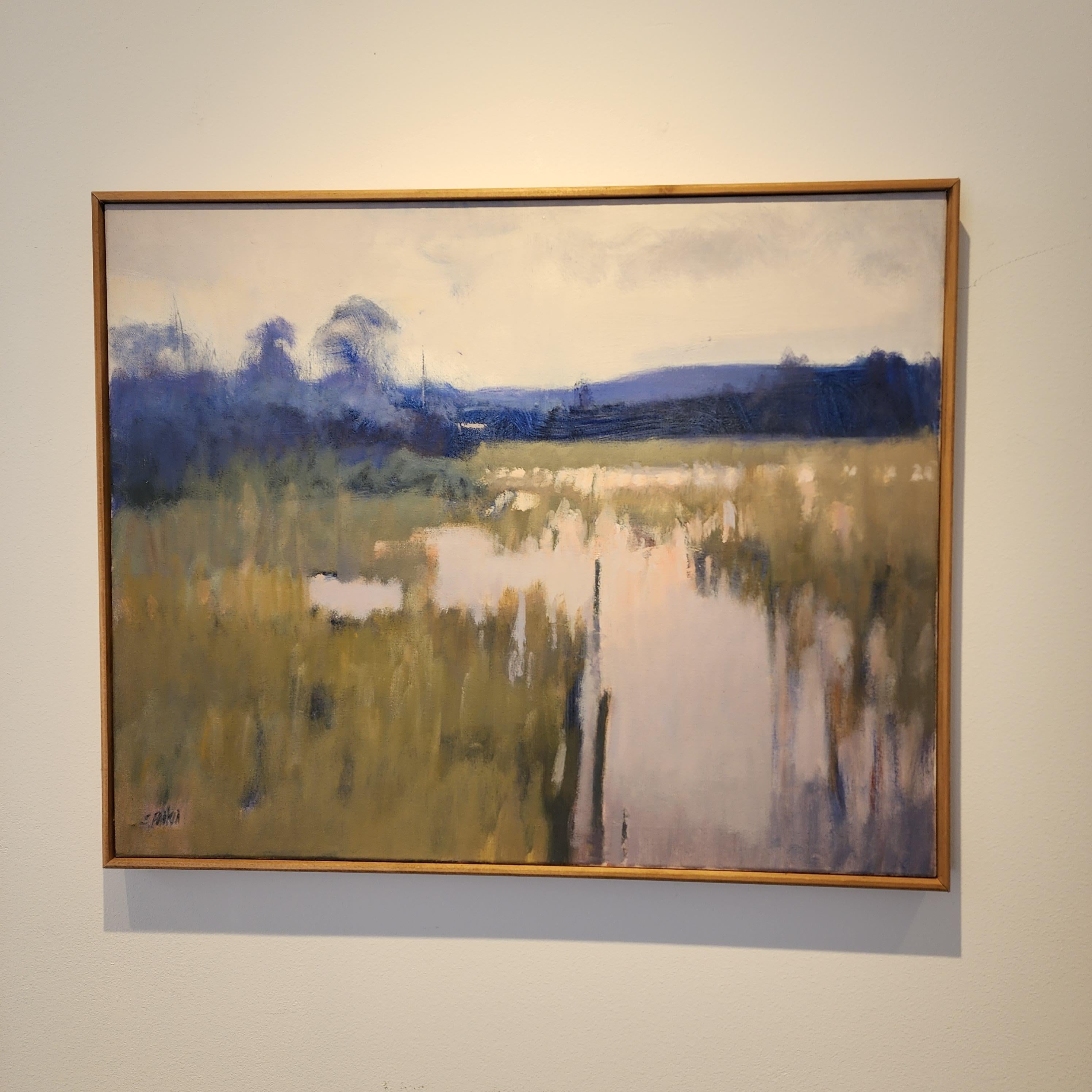 Reflections de Bayou II  Paysage du Texas  Pétrole  Impressionnisme  - Impressionnisme américain Painting par Steve Parker