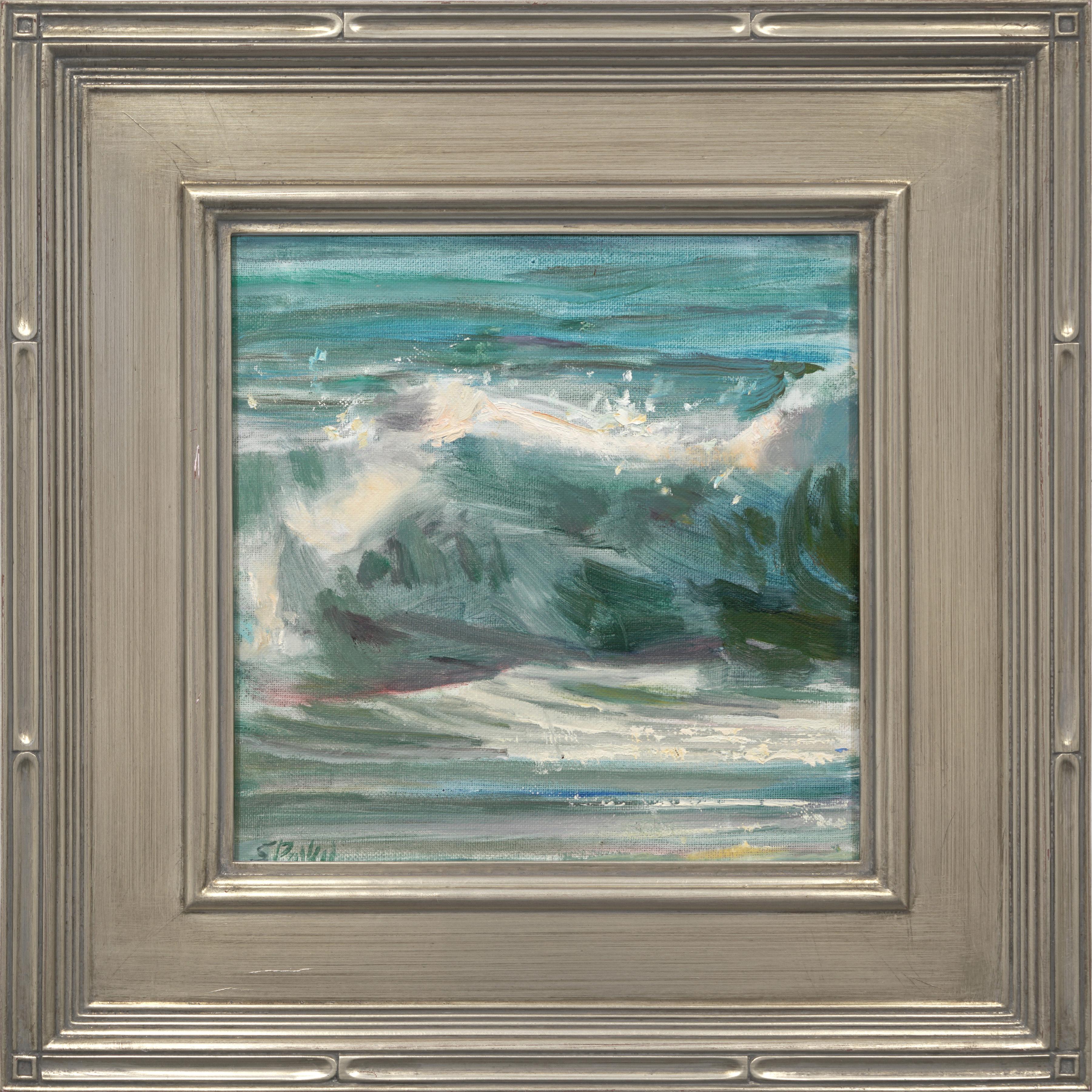 Breaking Wake Paisaje de la Costa del Pacífico Pinturas Pequeñas 10" x 10  Olas enmarcadas