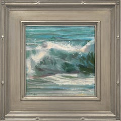 Breaking Wake Paisaje de la Costa del Pacífico Pinturas Pequeñas 10" x 10  Olas enmarcadas