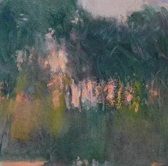 Dusk at Bayou Bend MFAH Texas Landscape Oil Impressionism Buffalo Bayou
