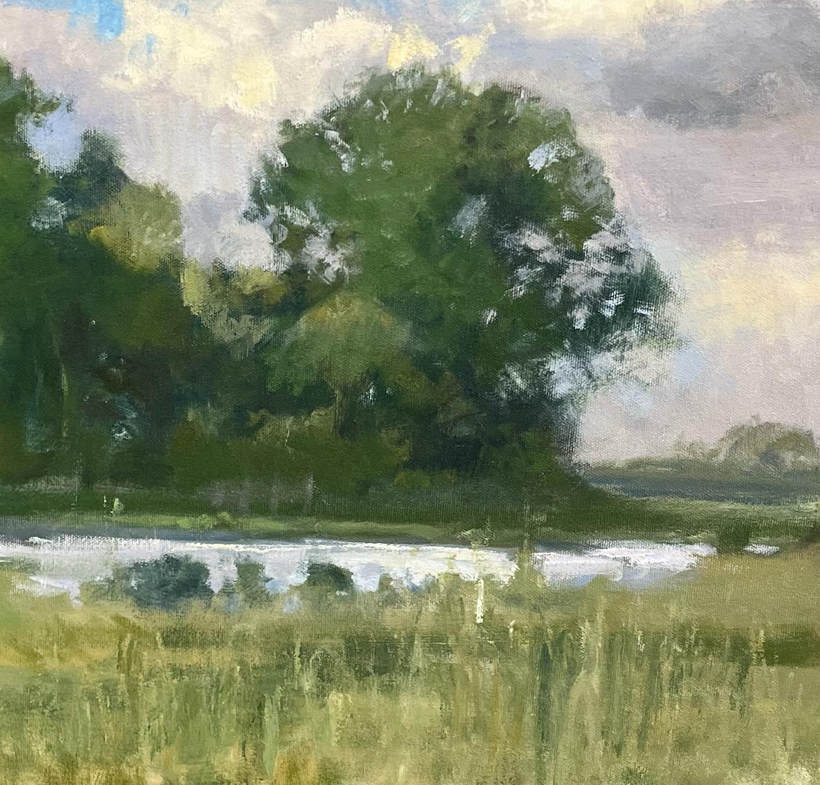 RECHERCHER LA GRATUITÉ DES FRAIS DE PORT AU MOMENT DU PAIEMENT  PRIX NÉGOCIABLE
 Ranch George   est un paysage impressionniste qui a été peint près de Richmond TX, à environ 30 miles de Houston.  George Ranch Trees est une peinture de paysage