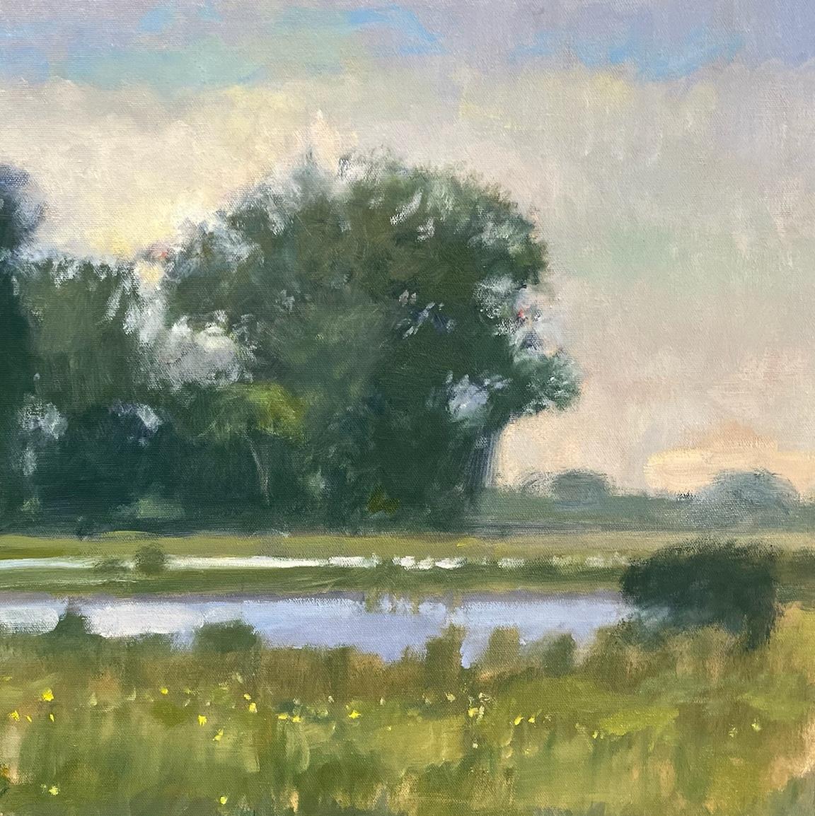 George Ranch Trees Texas Landscape Huile Impressionnisme américain  La lumière et l'ombre  en vente 7