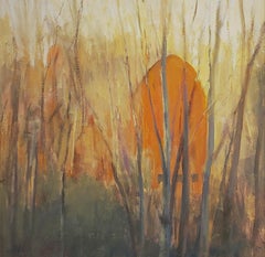 Hidden Barn Texas landscape, oil painting, Contemporary Impressionistic style