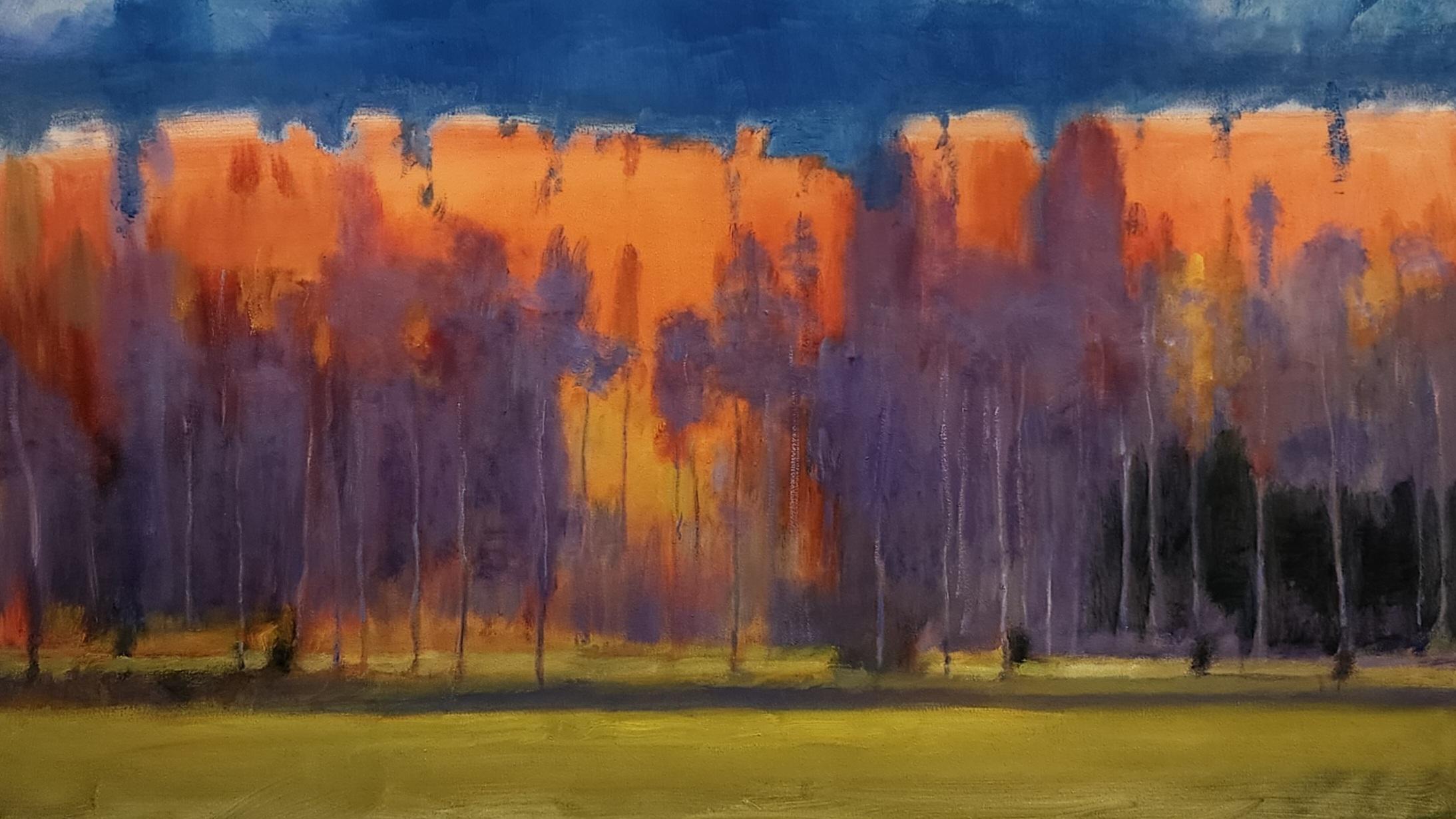 BUSCA EL ENVÍO GRATUITO. PRECIO NEGOCIABLE
 
 Árboles naranjas y morados en armonía es un cuadro de paisaje impresionista contemporáneo que fue pintado  de escenas cerca de Brenham y Chappell Hill.  Árboles naranjas y morados en armonía  es un