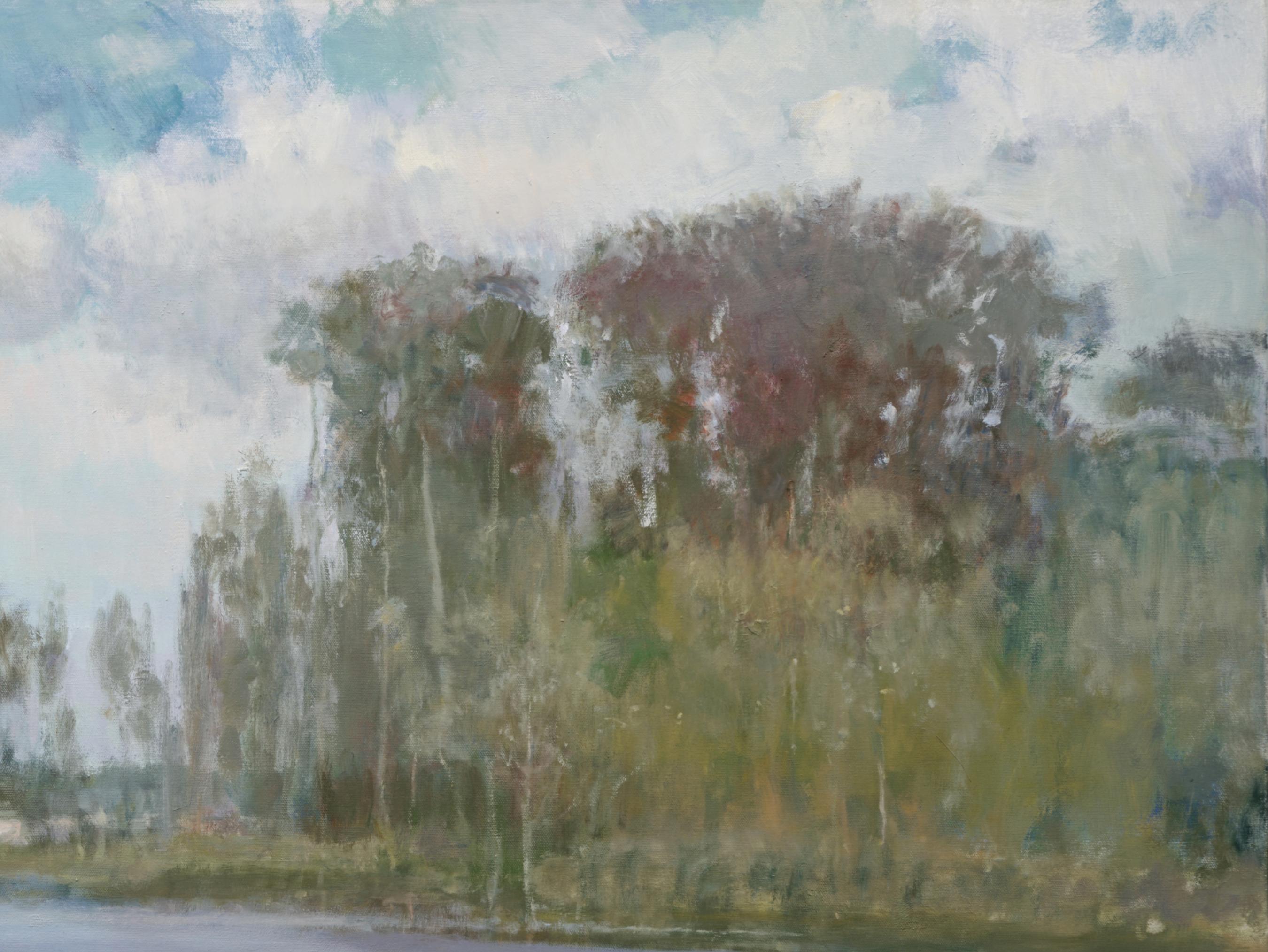 Passing Light , Texas Landscape, Oil, American Impressionism, 30X40 Shadows - American Impressionist Painting by Steve Parker