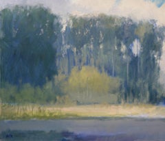  Stehende Bäume, texanische Landschaft, Öl, amerikanischer Impressionismus, Scheune, Sonne 30X40