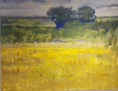 Campo de Texas , pintura al óleo de paisaje de Texas, estilo Impresionista Contemporáneo