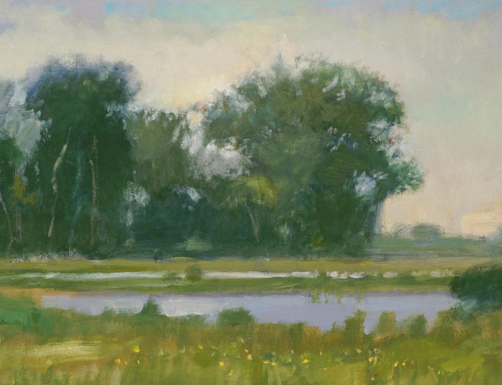 Les arbres au milieu  Ranch George   Paysage du Texas  Pétrole  Impressionnisme américain - Painting de Steve Parker