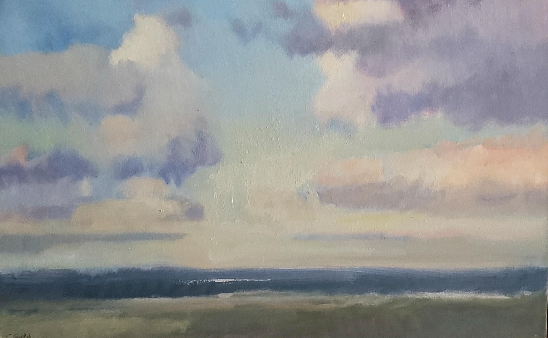 The Wide Blue Yonder Landschaft, Ölgemälde, Zeitgenössischer Stil, Art League – Painting von Steve Parker
