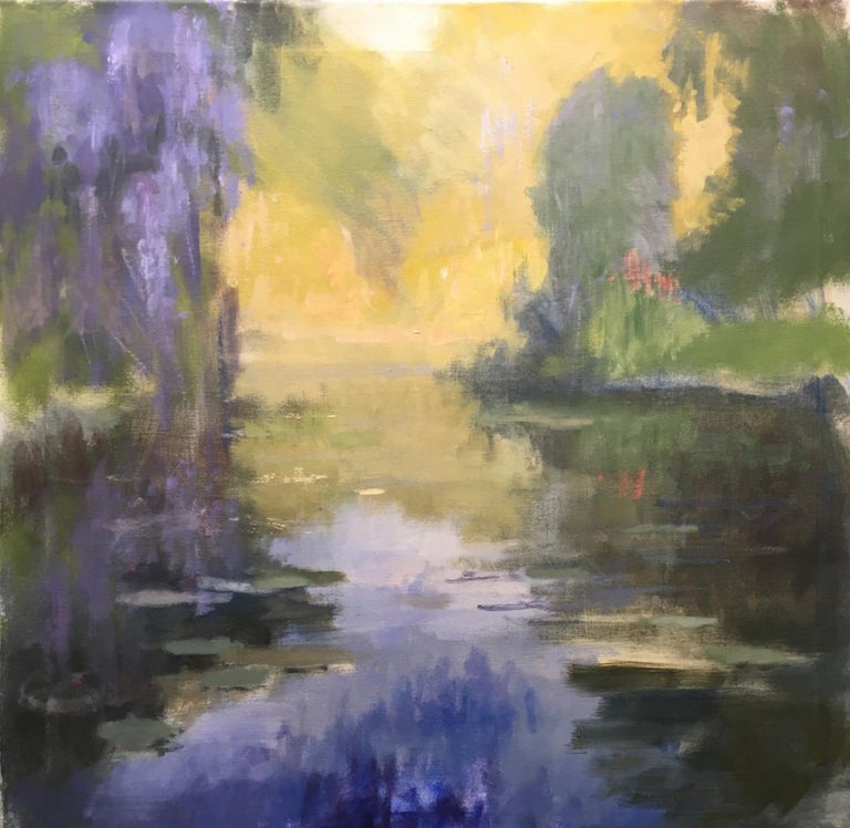 Steve Parker Landscape Painting - Wisteria  ,Texas landscape, oil painting, Contemporary Impressionistic style
