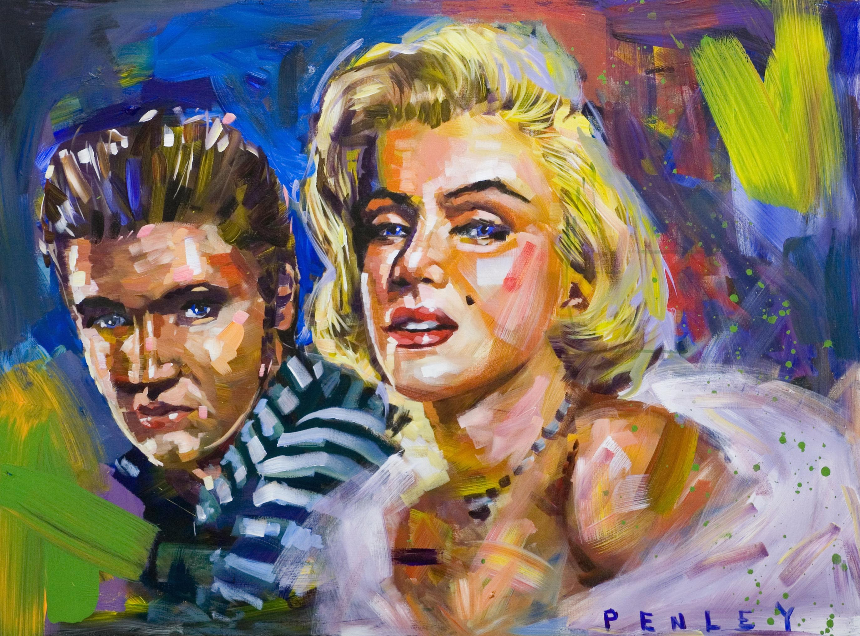 Steve Penley Figurative Painting - Elvis and Marilyn