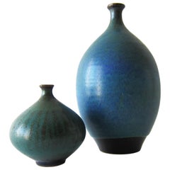 Steve Salisian Pair of California Studio Stoneware Vases
