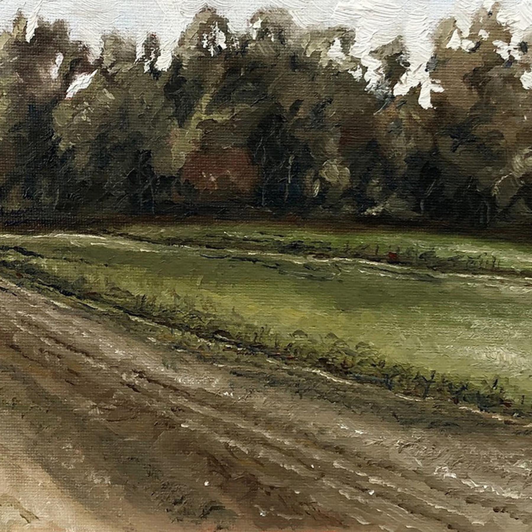 « Nouvelle-Angleterre, Printemps #2 », réaliste, paysage, Concord, peinture à l'huile - Contemporain Painting par Steve Sangapore
