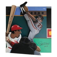 'The Dominican Dandy' Tony Perez vs Juan Marichal Baseball Painting