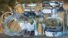 LUCID INTERVAL, hyper-realism, still life, glass, reflections, water