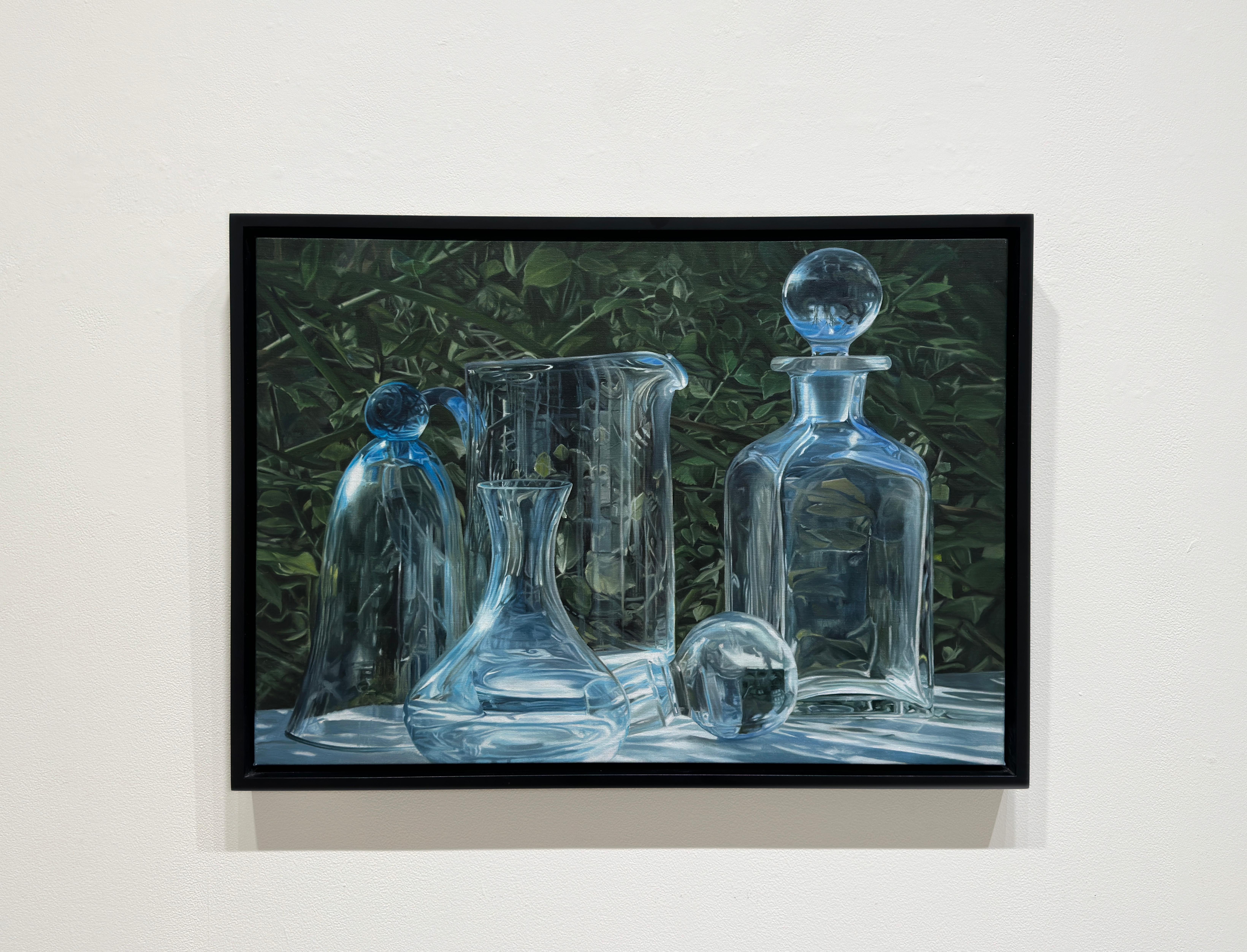RAMBLE ON - Photorealism / Glass Bottles / Contemporary Still Life - Painting by Steve Smulka