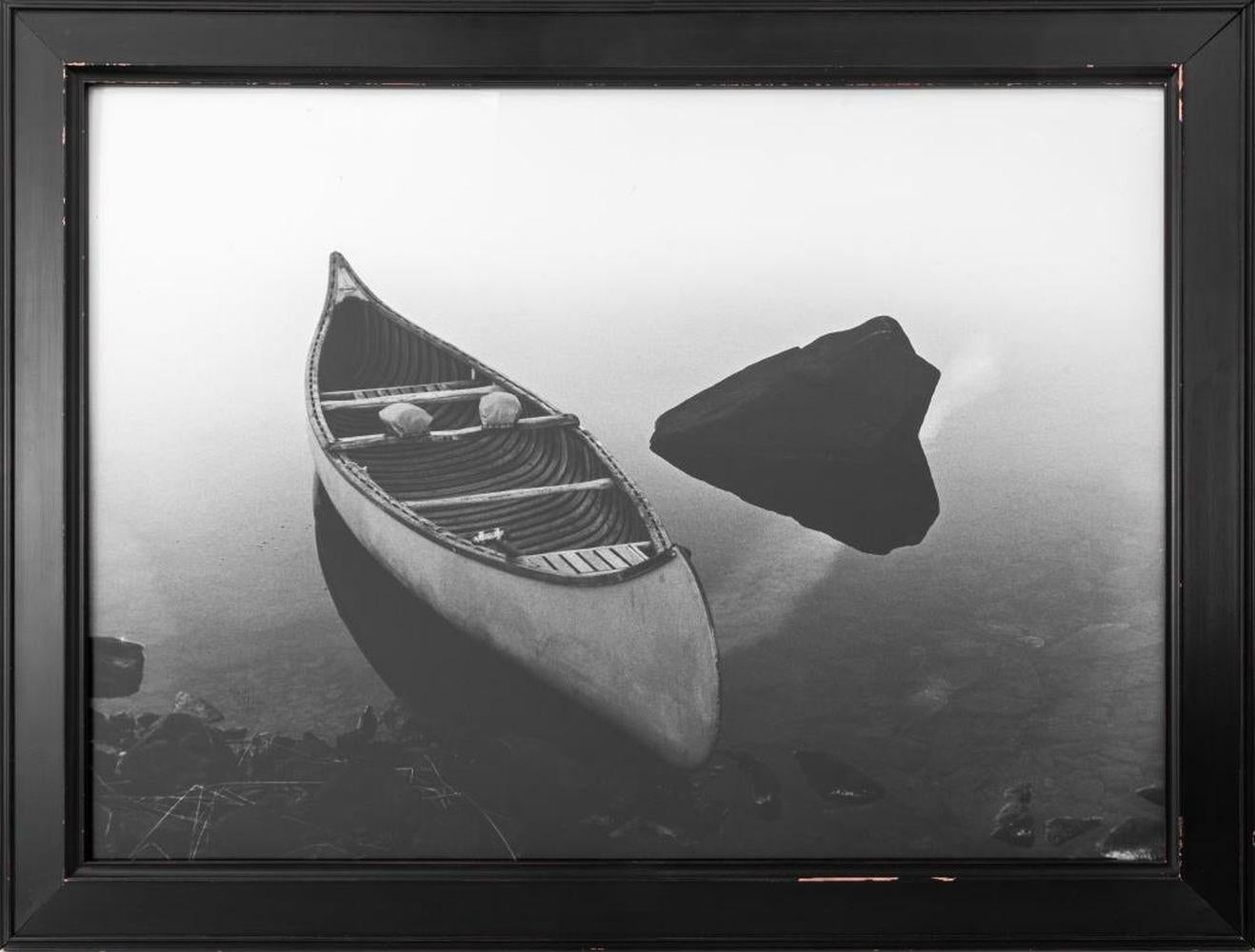 Steve Snyder (American, XX-XXI), Canoe and Stone, Photograph, 1988, signed in ink, dated, and numbered edition 