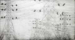 "Industrial Williamsburg #8", urban landscape etching print, New York City.