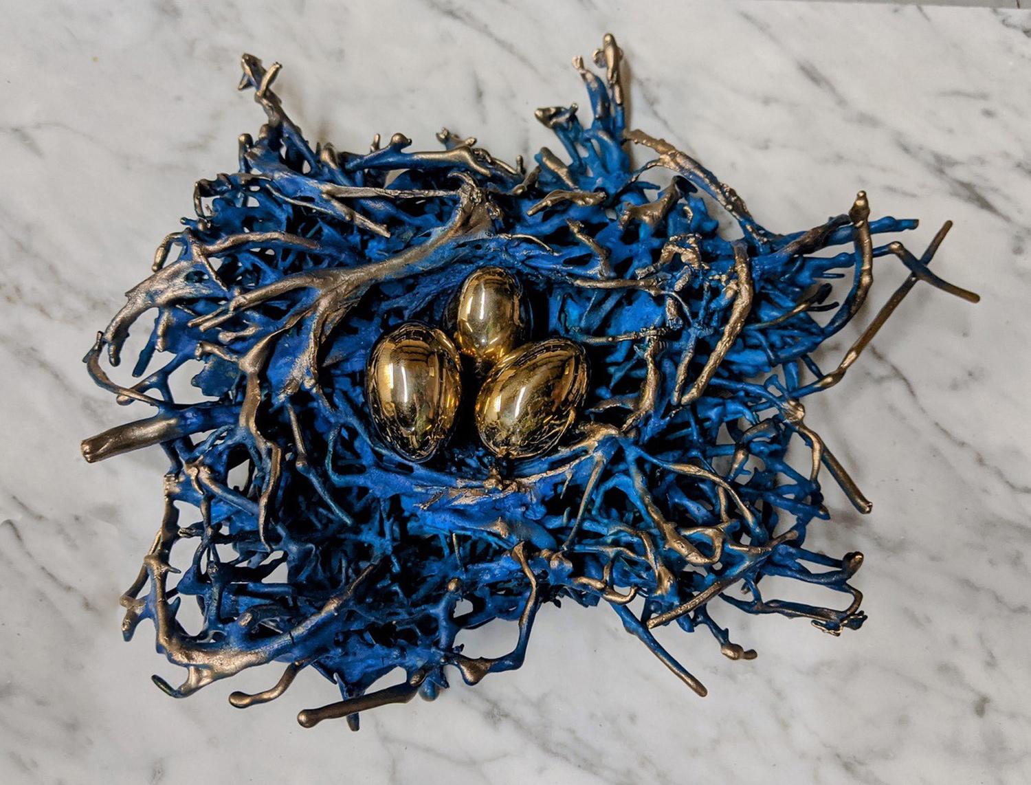 Bronze Nest - Sculpture by Steve Tobin
