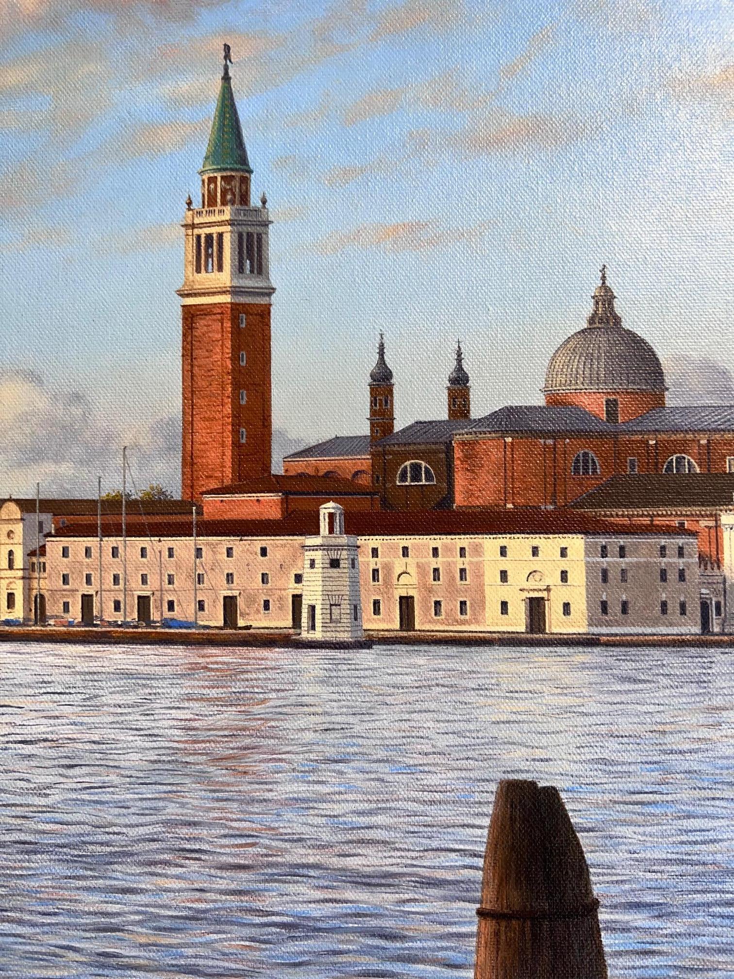 San Giorgio Maggiore - original impressionistische Landschaft - zeitgenössische Kunst im Angebot 1