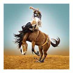 Laramie- color rodeo photograph framed in white by Steve Wrubel