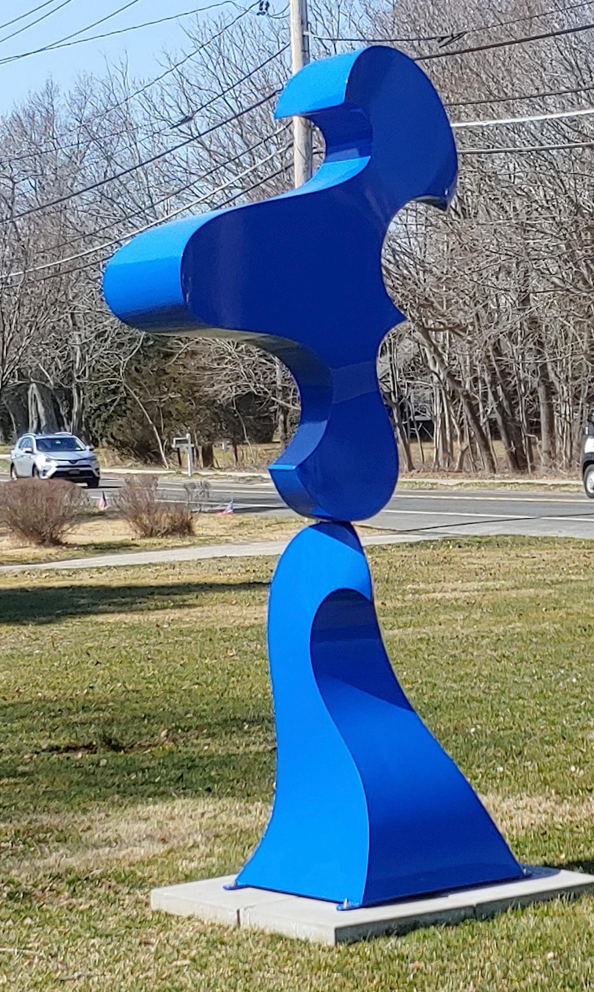 Abstract Sculpture Steve Zaluski - Les vagues de bleu