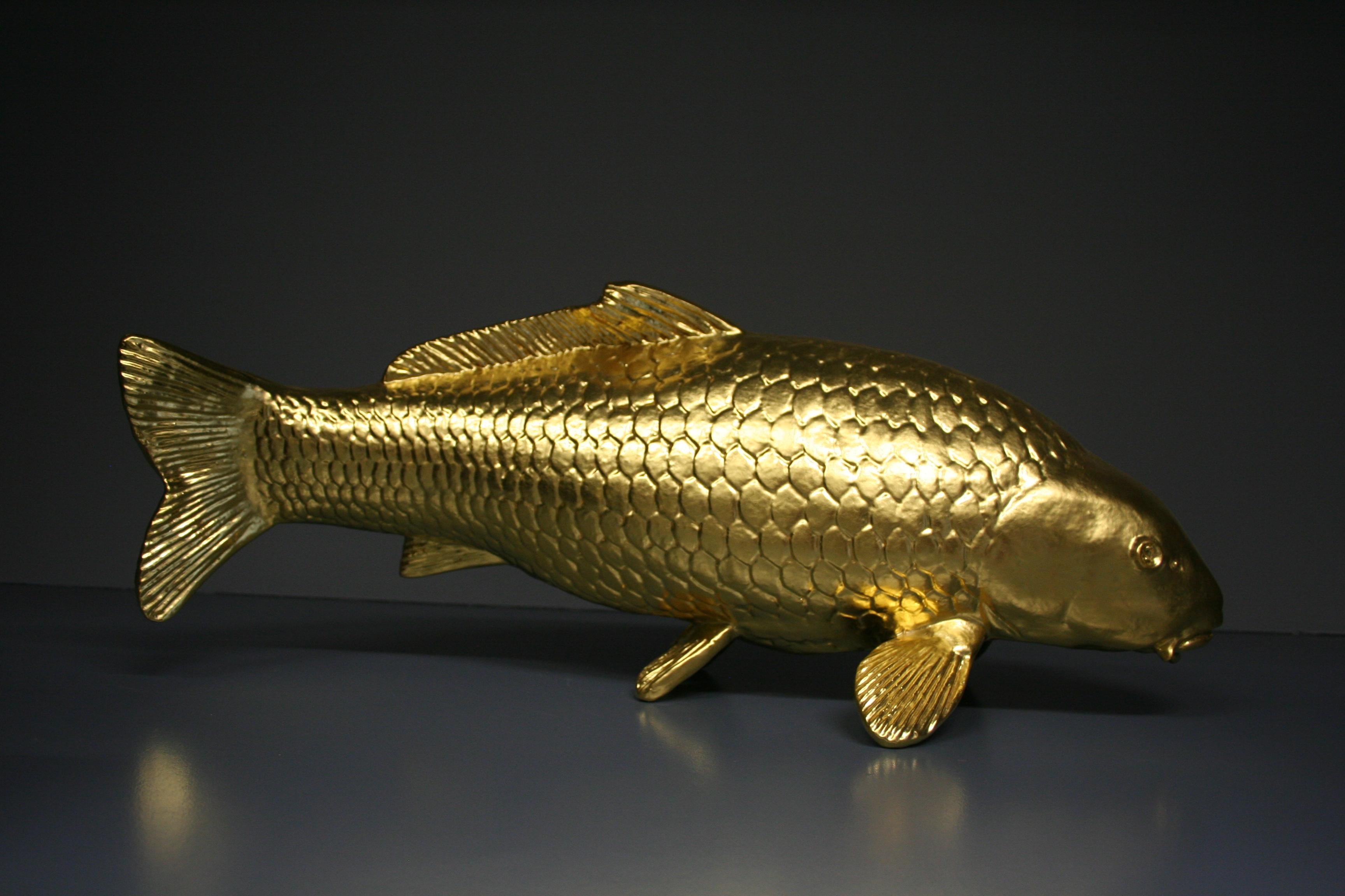Goldener Schilfrohr 24 Karat vergoldet (Realismus), Sculpture, von Steven
