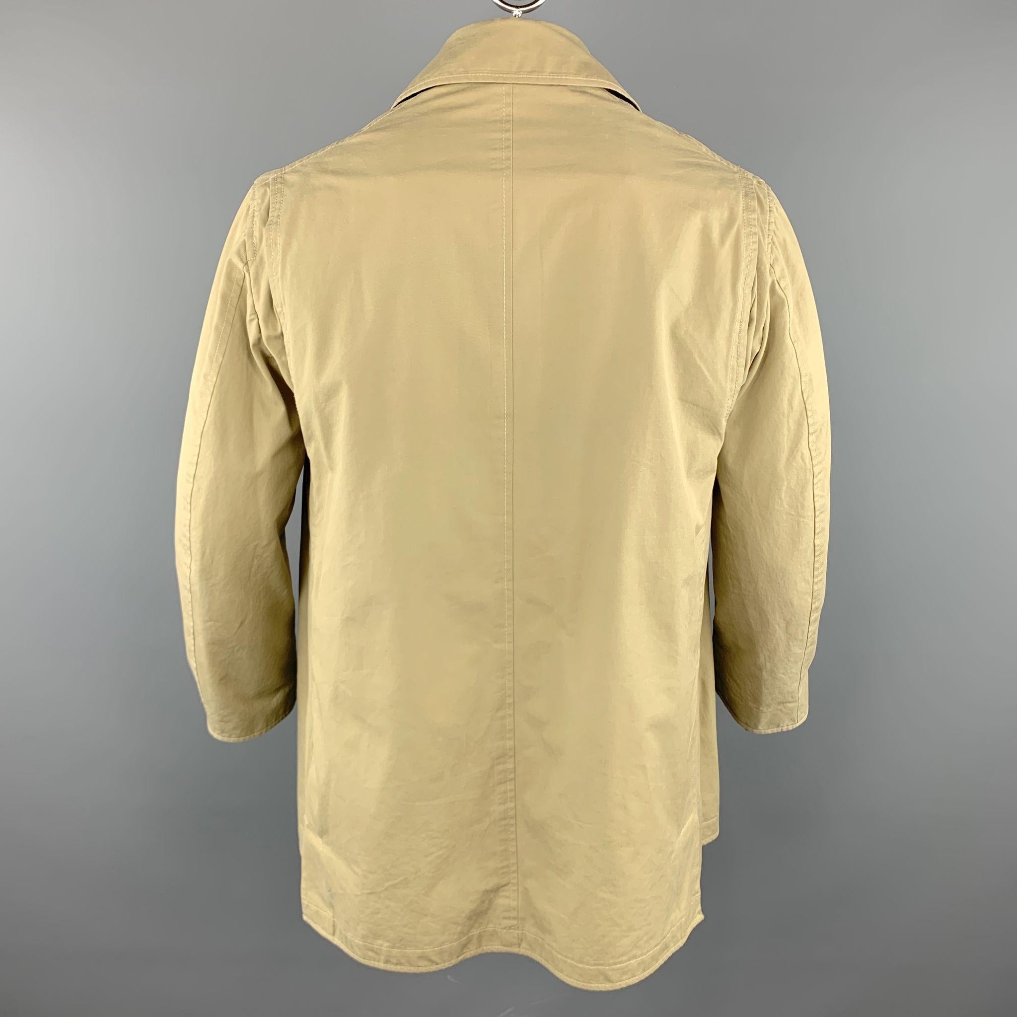 STEVEN ALAN M Khaki Cotton Hidden Buttons Coat In Excellent Condition In San Francisco, CA