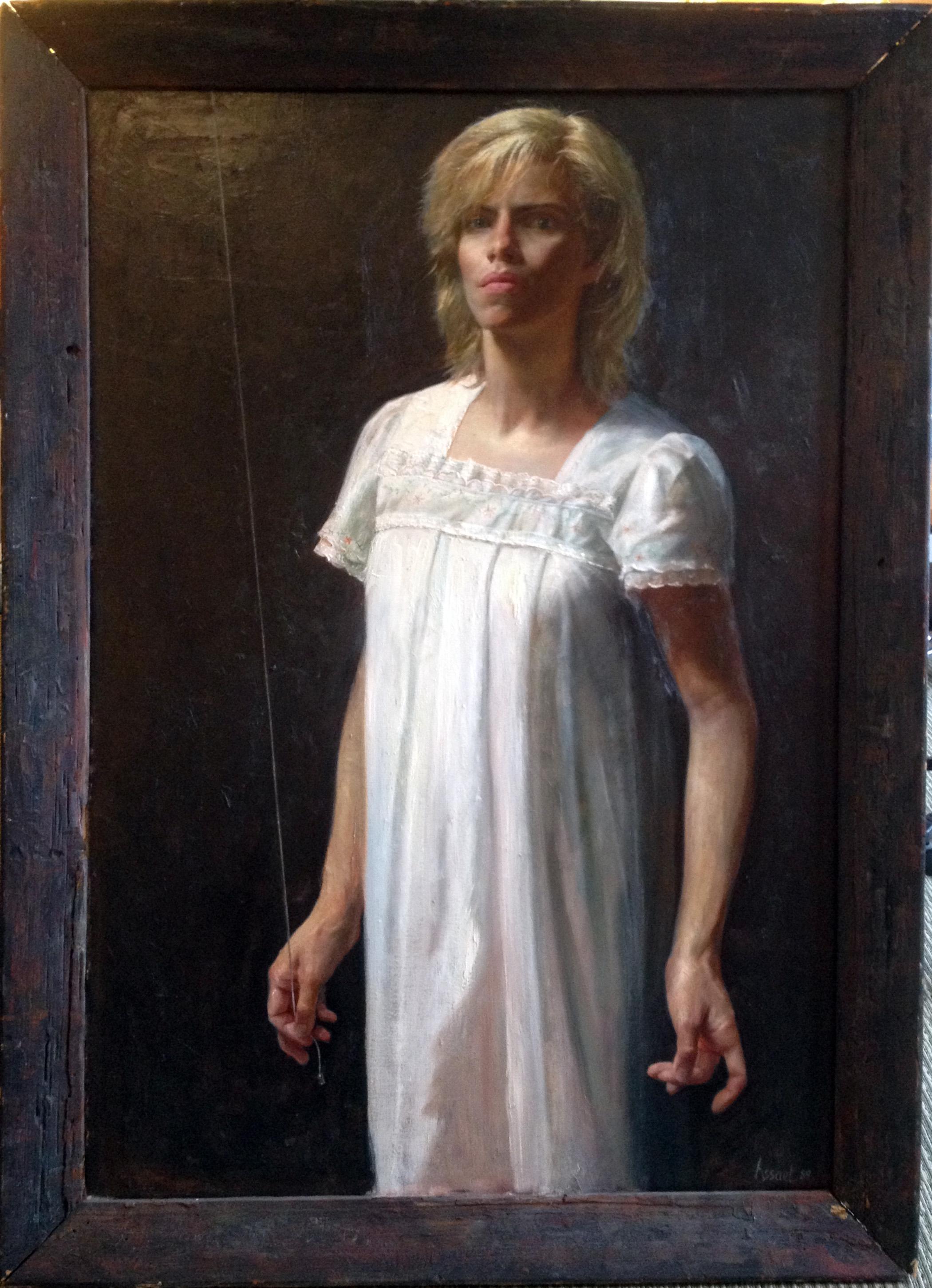 lady in white painting