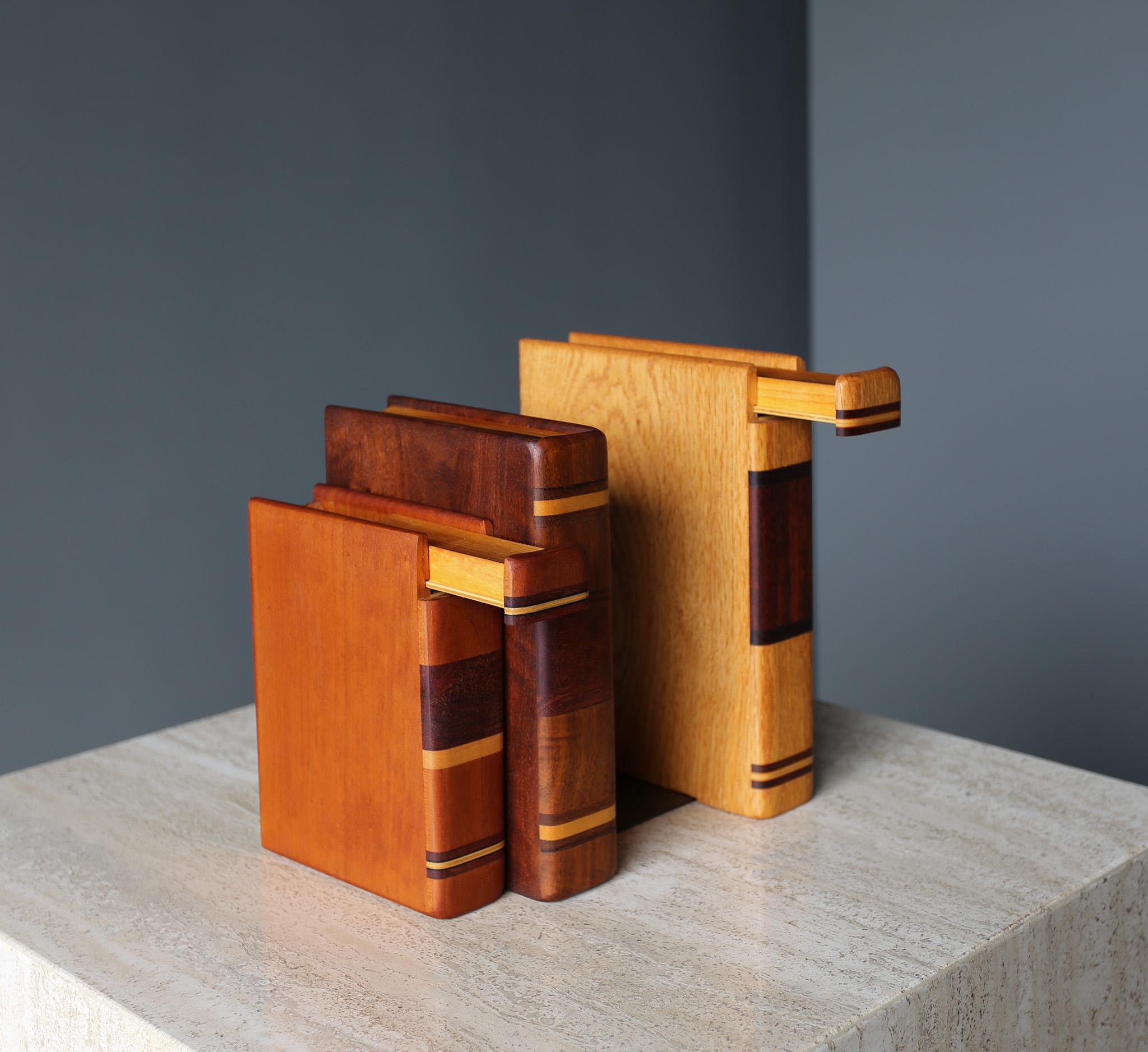 Steven B. Levine Handcrafted Wood Bookends  For Sale 1