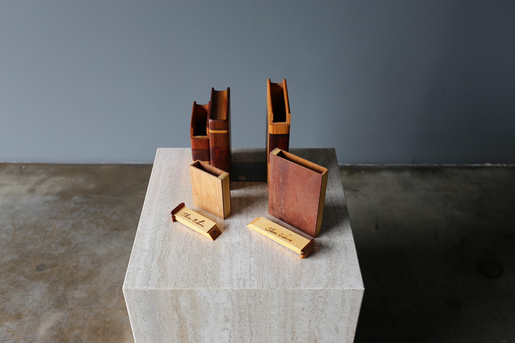 Steven B. Levine Handcrafted Wood Bookends  For Sale 3