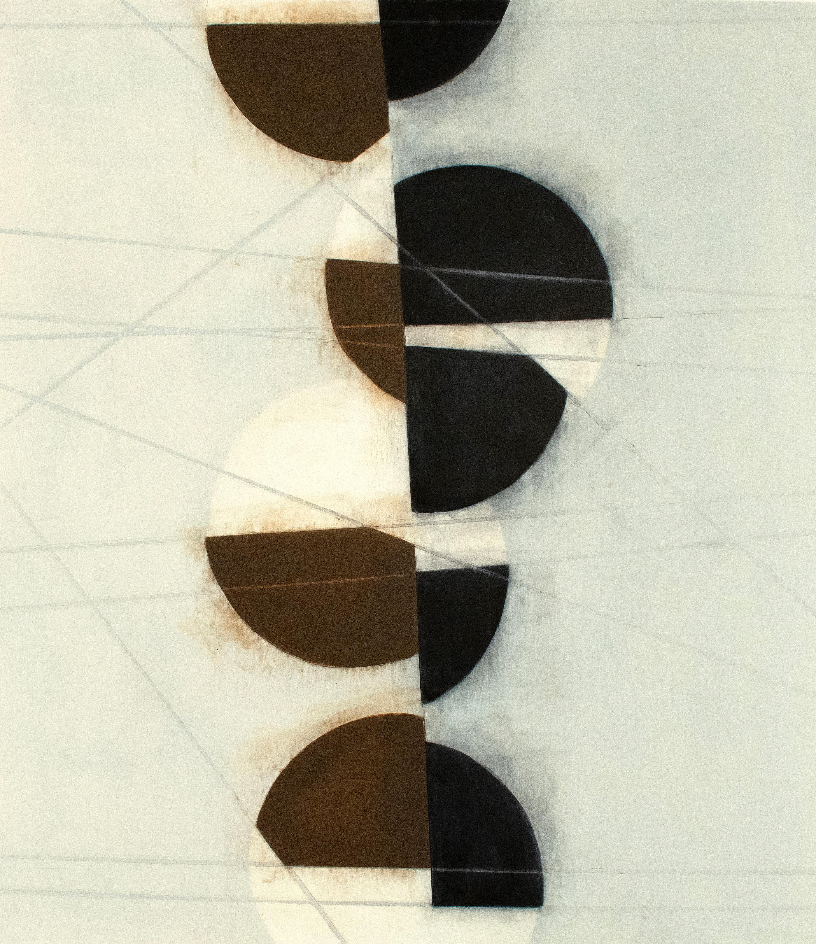 Abstract Painting de Steven Baris - "Estaciones de Atención D7" 2024 óleo sobre Mylar