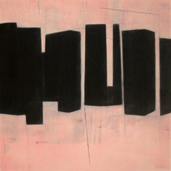 Steven Baris, Chunkchain A10, 2019, olio su mylar, 14 x 14 pollici