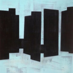 Steven Baris, Chunkchain A11, 2019, olio su mylar, 14 x 14 pollici