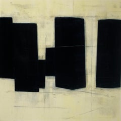 Steven Baris, Chunkchain A5, 2019, olio su mylar, 14 x 14 pollici