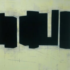 Steven Baris, Chunkchain A5, 2019, olio su mylar, 14 x 14 pollici