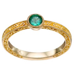 Used Steven Battelle 0.3 Carat Emerald 18K Ring