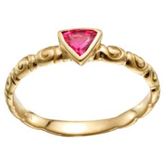 Steven Battelle 0.3 Carats Trillium Pink Tourmaline 18K Gold Ring