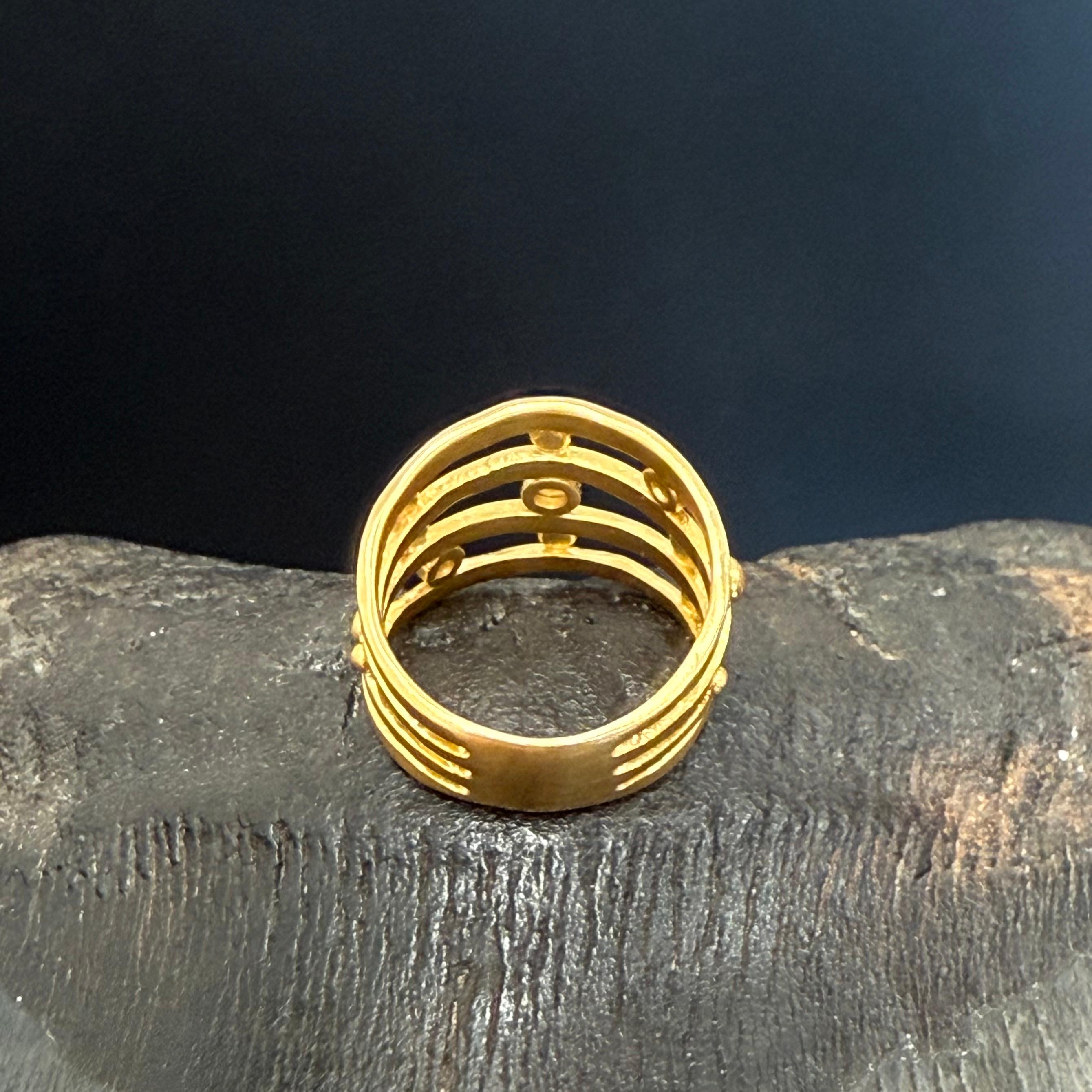 Steven Battelle 1/3 Carat Rose Cut Diamond 18K Gold Ring For Sale 5