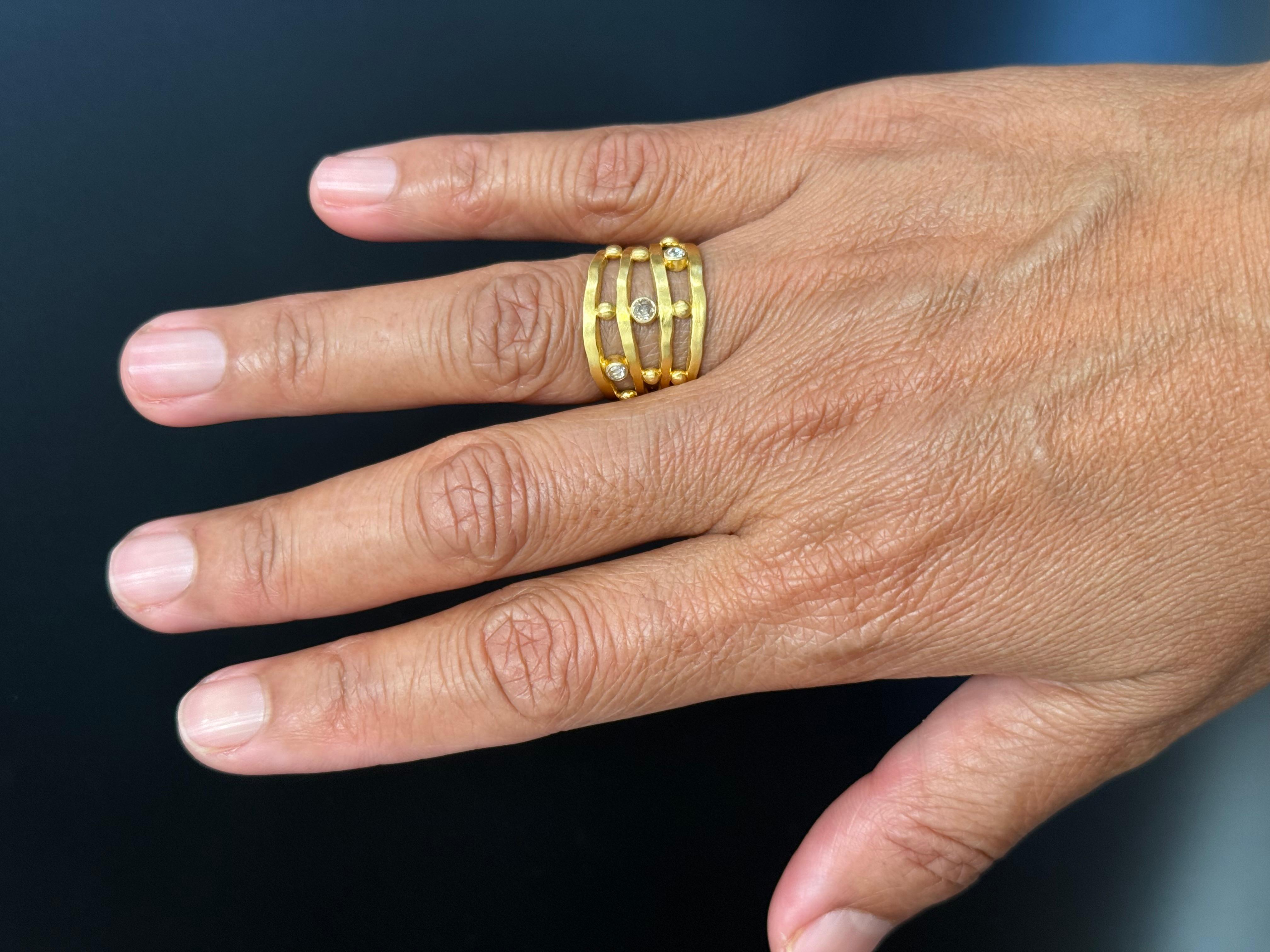 Steven Battelle 1/3 Carat Rose Cut Diamond 18K Gold Ring For Sale 6