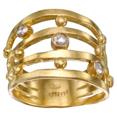 Steven Battelle, bague en or 18 carats avec diamants taille rose de 1/3 carat