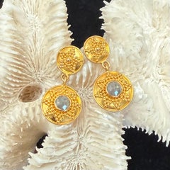 Steven Battelle 1.0 Carat Grey Diamond Granulated 18K Gold Post Earrings