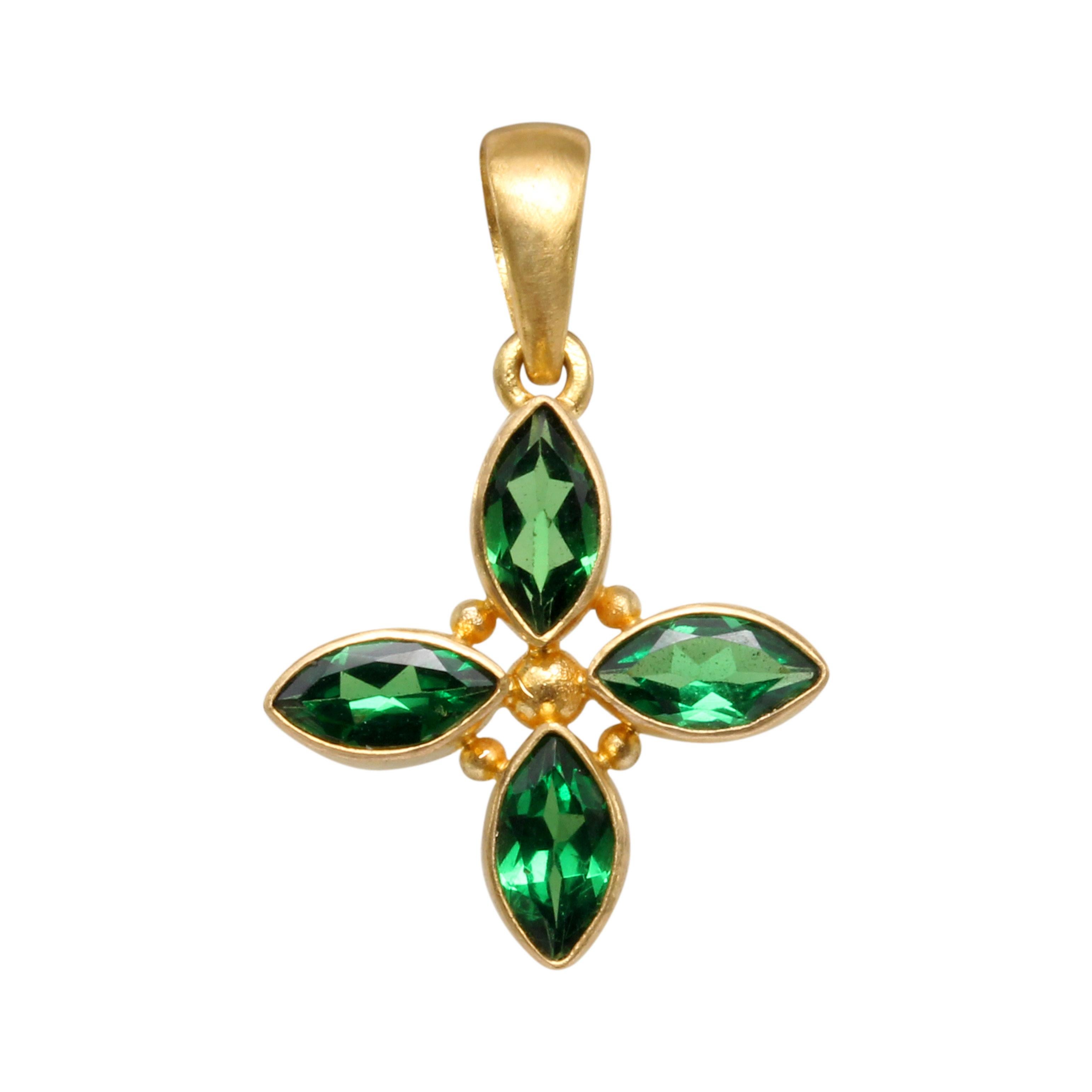 Steven Battelle 1.0 Carats Tsavorite 18K Gold Pendant