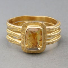 Steven Battelle 1.0 Carats Yellow Diamond 18K Gold Ring
