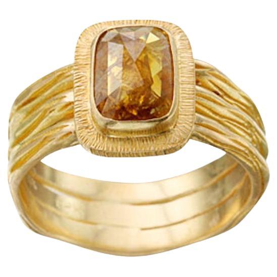 Steven Battelle 1.0 Carats Yellow Diamond 18K Gold Ring