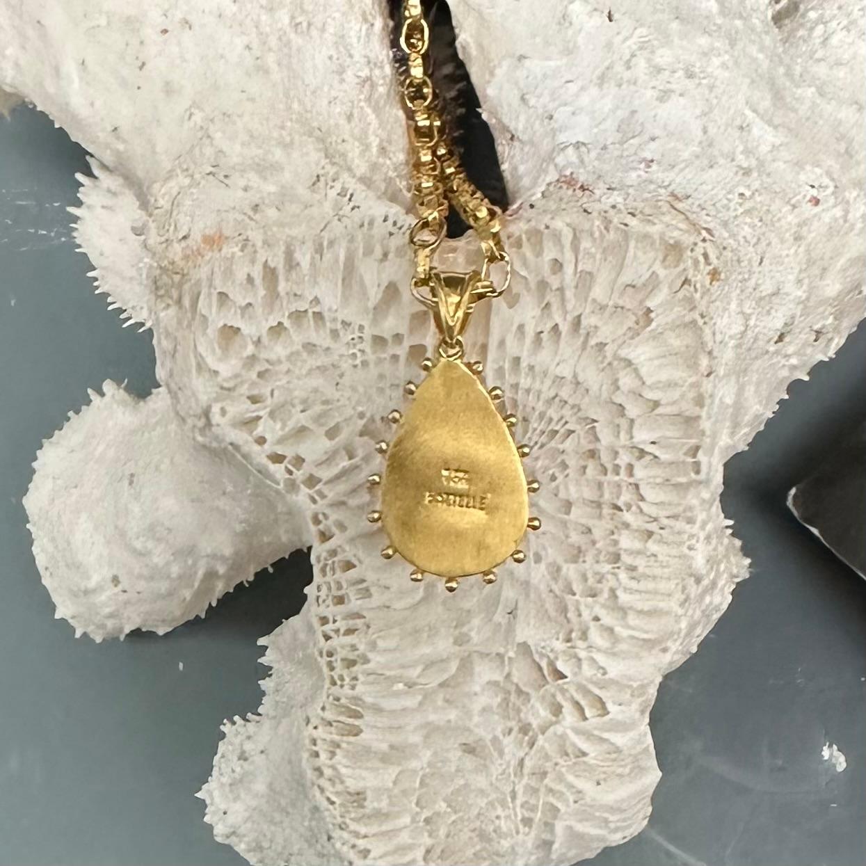 Steven Battelle Pendentif en or 18 carats avec pierre de lune arc-en-ciel de 10,0 carats en vente 3